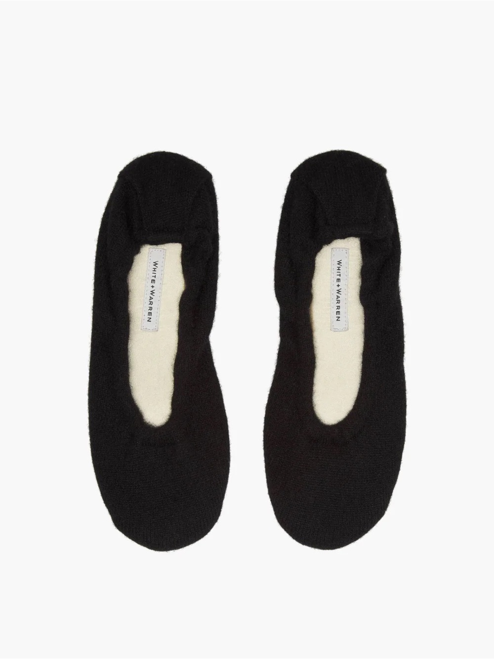 White + Warren Cashmere Ballet Slipper Black Large (9-10)